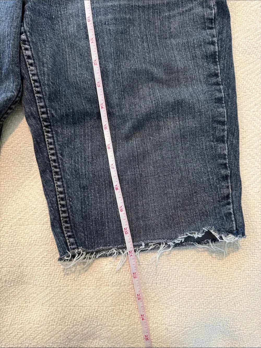 Levi's Dark Blue Mid Rise Cutoff Jean Shorts